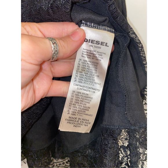 DIESEL Black Tessie Lace Dress Short Sleeve Lace Dress Size 8 - Picture 11 of 15